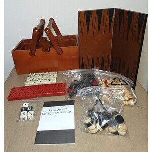 *Rare* 7-in-1 Wooden Box Game Set Employee Exclusive Gift Sovereign Bank - New